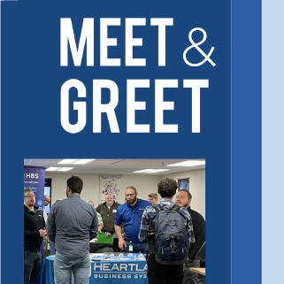 IT CAREER & INTERNSHIP FAIR above picture of men speaking to each other with stand-up banners behind