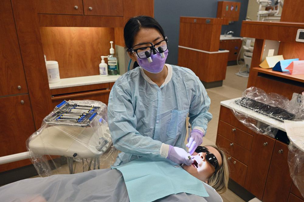 Student and patient in WCTC dental lab