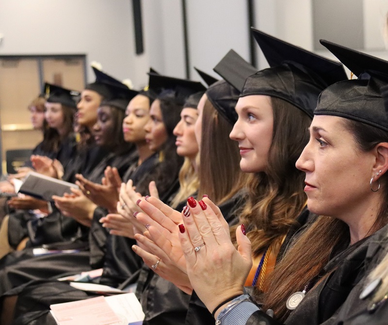 Graduates seated at commencement ceremony