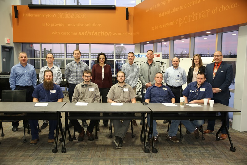 HellermannTyton apprenticeship signing group