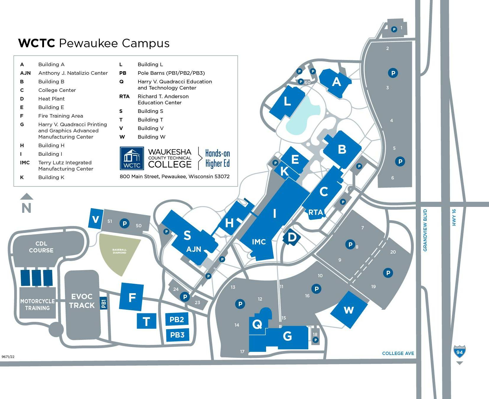 WCTC Pewaukee Campus Map