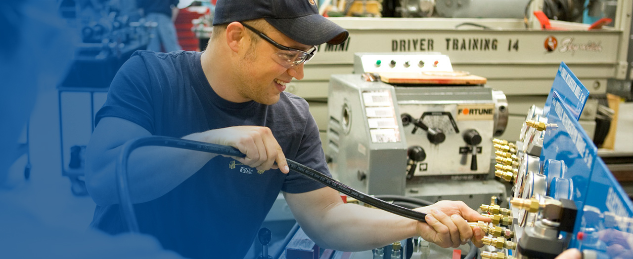 Maintenance Mechanic student in lab